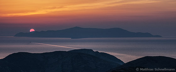The island of Giaros, as seen from Syros.